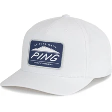 PING Camelback Patch Men's Golf Hat NEW Adjustable Snapback White