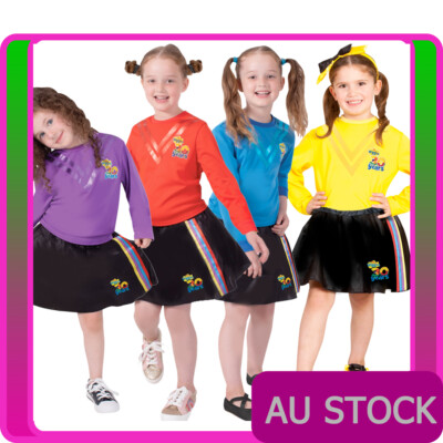 Licensed Girls The Wiggles 30th Anniversary Black Skirt Emma Lachy Anthony Simon