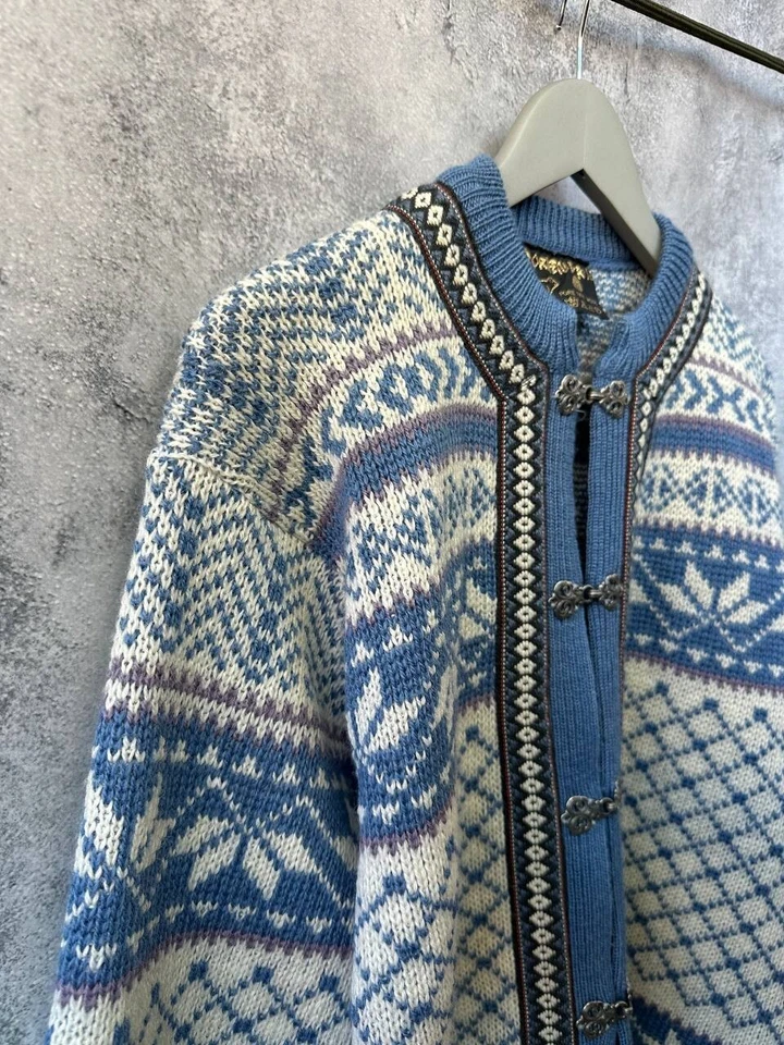 Norlender Norwegian Cardigan 100% Pure New Wool Vintage Sweater Unisex - Image 4 of 4