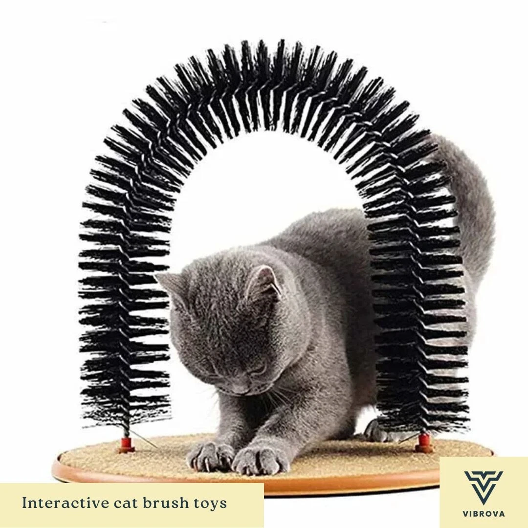 Interactive Cat Brush Toy - Self Grooming Cat Arch - Cat Massage Brush