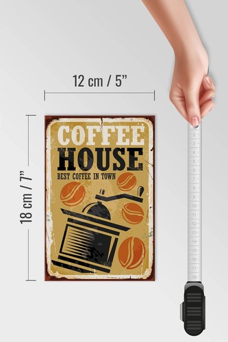 Holzschild Vintage 12x18 cm Kaffee Coffee best in town Deko Schild wooden sign - Picture 5 of 5