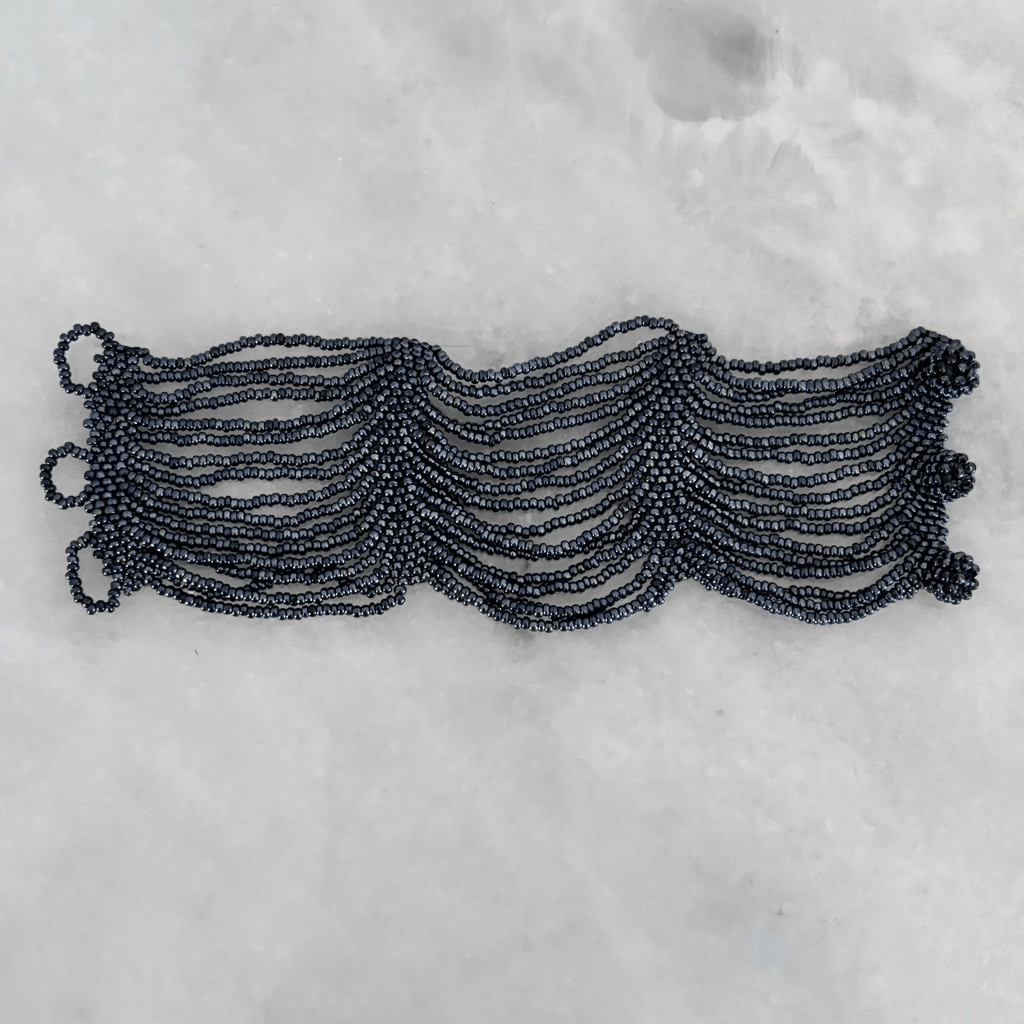 Multi-Layered Draped Beaded Toggle Statement Brac… - image 2