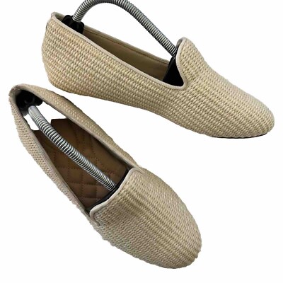 Birdies Women s 6.5 Starling Loafers Natural Beige Woven Slip On