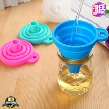 3pcs Collapsible Silicone Funnels for Kitchen Wide Mouth Bottles