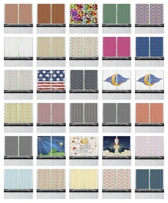 Stars Kitchen Curtains 2 Panel Set Window Drapes 55'' X 39'' Ambesonne