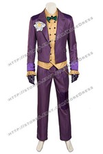 The Joker Batman: Arkham Asylum Costume Halloween Deluxe Cosplay Suit Full Set