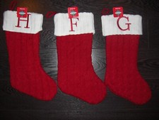 NEW Christmas LARGE 20  Stocking MONOGRAM LETTER H or F or G - U PICK