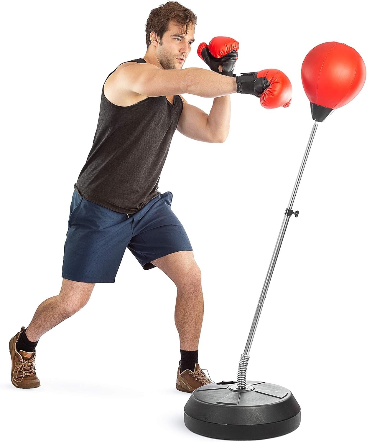 Adjustable Height Punching Bag with Stand for Teens and Adults - Speed Bag for Boxing Training