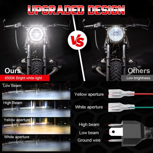 For Ford Fairlane 1955 1956 1957 2PC 100W 7inch Round LED Headlights HI/LO Bulbs - Picture 10 of 12