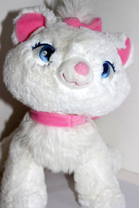 Disney Store Aristocats Marie Kitty Cat Plush Stuffed Animal Toy White 12" Pink