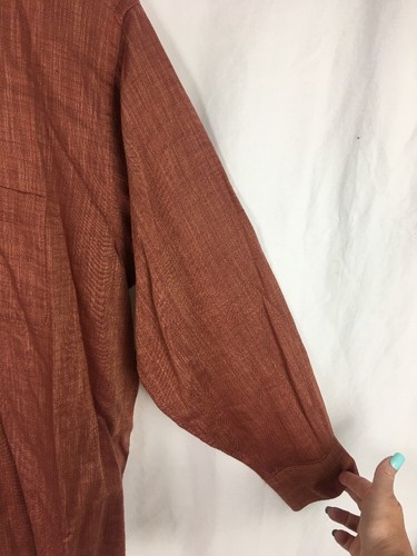 Pronto Uomo Mens Dress Shirt Size 2TG Rust Long Sleeve B12*B - Picture 6 of 6