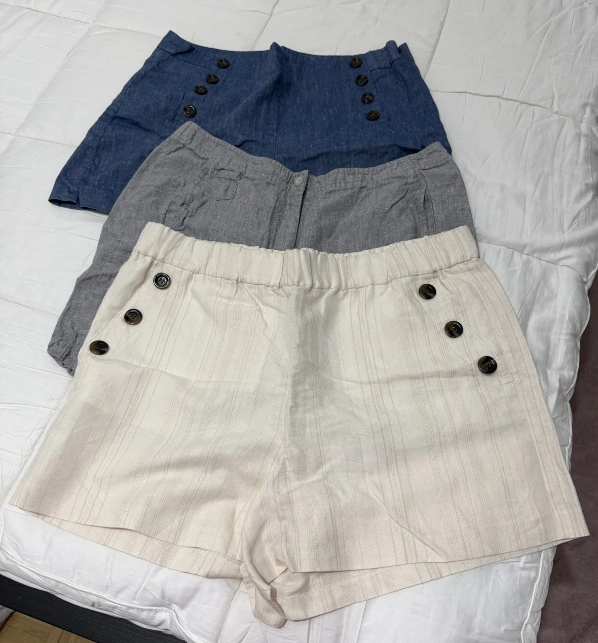 Ann Taylor J Jill Love Linen Shorts High Waist Lot Of 3 Plus Size