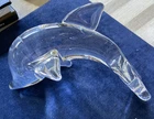 Steuben Crystal Dolphin Sculpture Glass Paperweight 6 1/2"