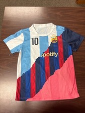 Messi Mashup Tribute Soccer Jersey #10 Tricolor Spotify YOUTH Size 26 (small)