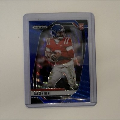 Panini Prizm Draft Picks Jaxson Dart #90 Blue Wave Prizm /299 Rookie Ole Miss