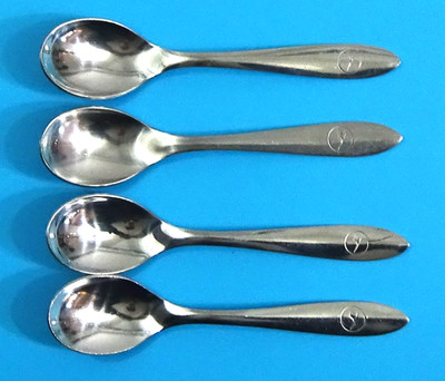 Lot of 4 Lufthansa Airlines Spoons Twinworks Solingen Germany #648