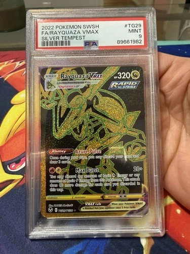 2022 POKEMON SWORD & SHIELD SILVER TEMPEST #TG29 FULL ART/RAYQUAZA VMAX PSA 9
