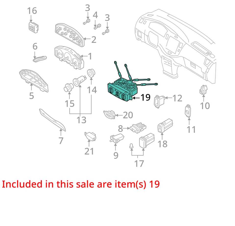 Temperature Control Dash Front Main Control Fits 00-06 MAZDA MPV 4233303 - Image 2 of 3