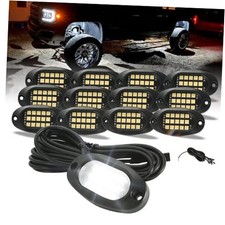 Quick Connect White Rock Lights, 4M Extension Wires Each Light, 15 SMD 12 Pods