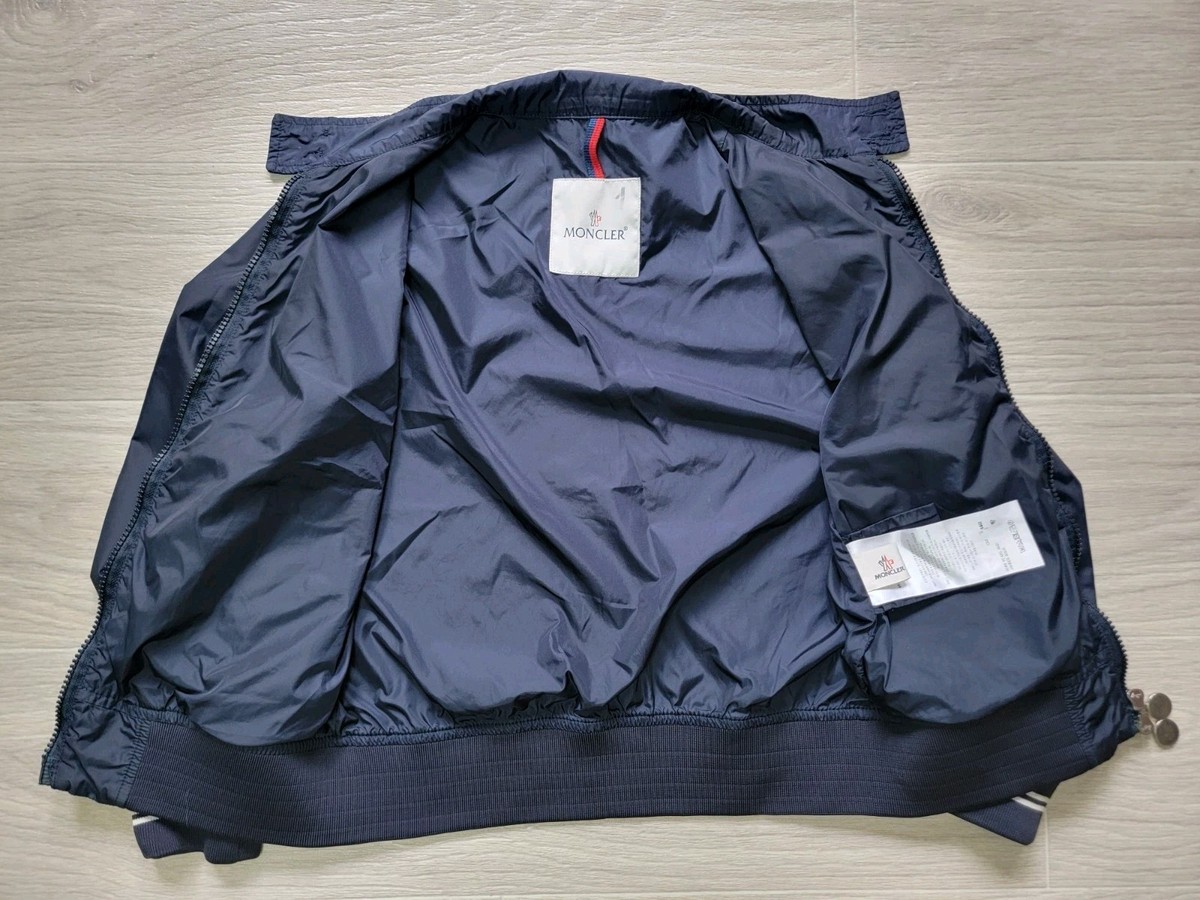 Auth Moncler Junior Boys Zip Jacket Bomber Windbreaker Navy Size