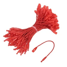 Cotton Hang Tag String Snap Lock Pins Red 3.2 Inch Pack of 100