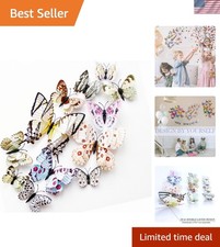 Charming 3D Butterfly Wall Art - 72 Magnetic PVC Stickers for Home  Parties