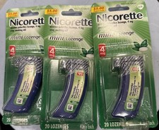 Nicorette 4 mg Mini Lozenge Stop Smoking Aid 60 Pieces  Exp. 3/2025 -3 Units
