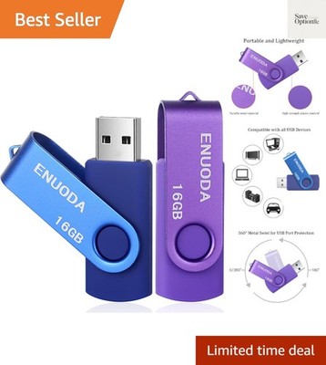 16GB Flash Drive 2 Pack Thumb Drives 16GB USB 2.0 Memory Stick Jump Drive Pen...