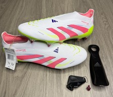 Adidas Predator Elite LL SG Laceless White Pink Soccer Cleats ID3848 Size 11