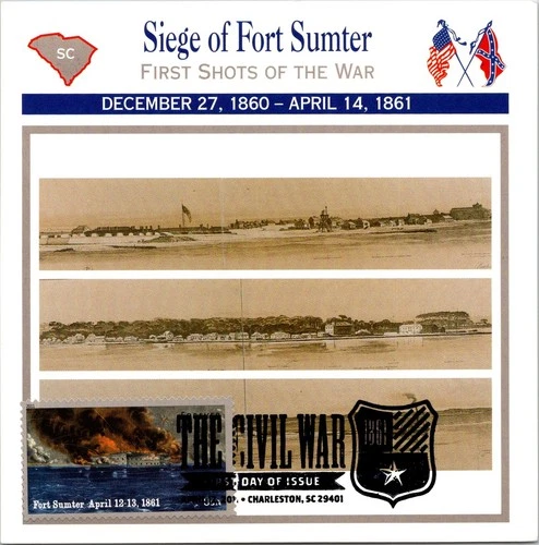 Dr Jim Stamps Maximum Card Fort Sumter 1861 Forever The Civil War Fdc