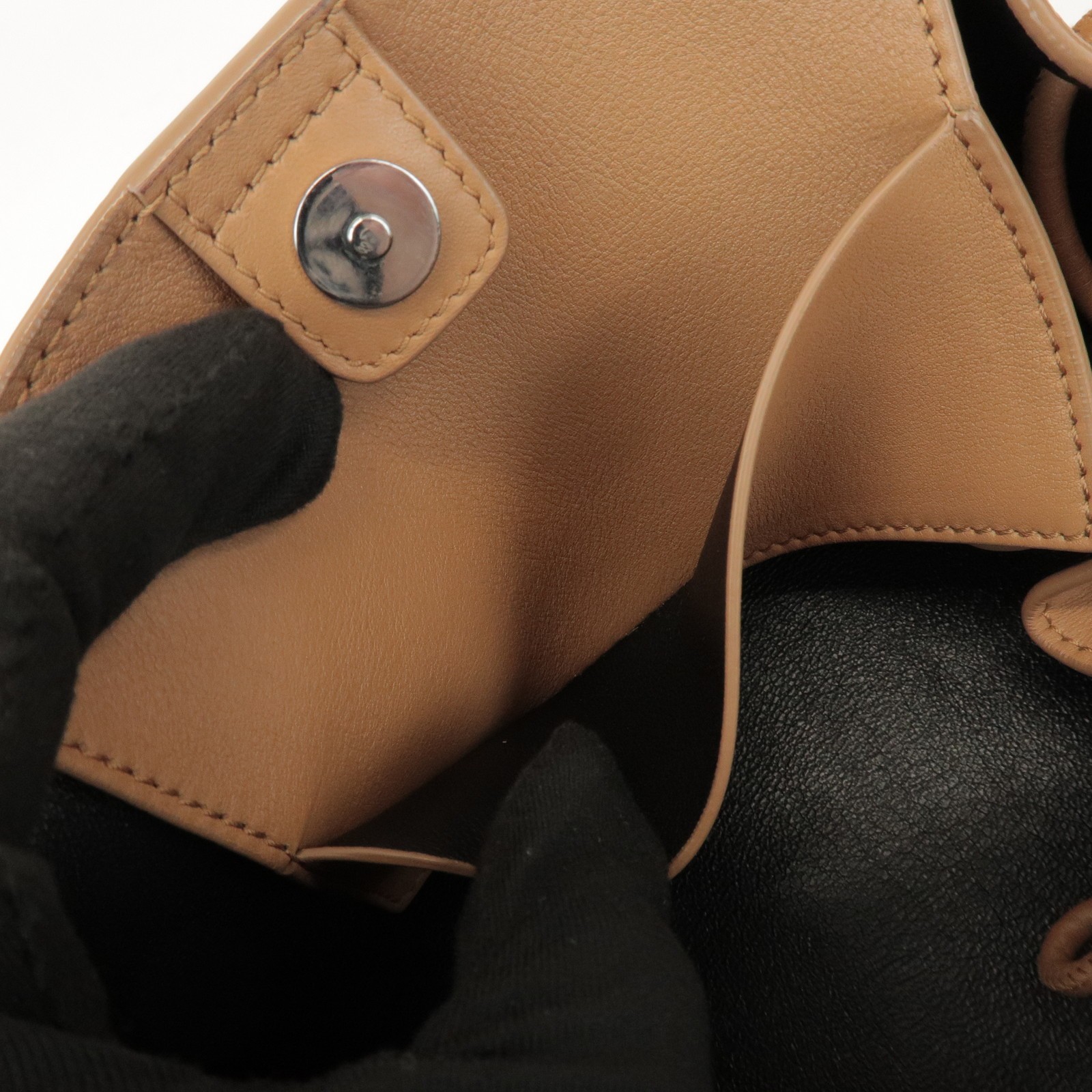 JIL SANDER Drawstring Leather Shoulder Crossbody Bag Light Brown Auth Used F/S