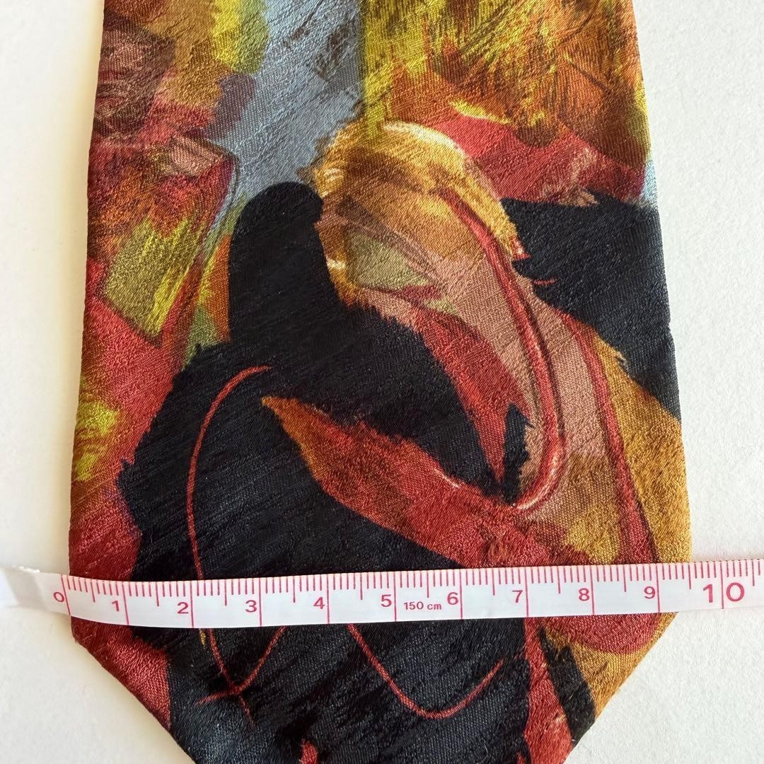 GIVENCHY Abstract Pattern Red/Orange Silk Tie All… - image 10