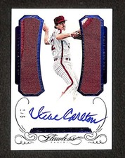 2016 Panini Flawless Steve Carlton Dual Patch Autograph Sapphire /5 SE2561