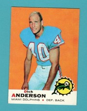 1969 Topps Dick Anderson #59 Miami Dolphins    - See Pic (2B)