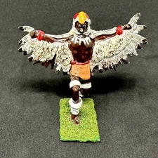 Tradition of London Zulu War Tribal Shaman in Bird Headdress & Feathered Cloak