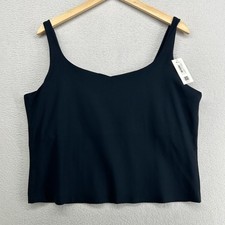 SPANX Tank Top 2X Plus Soft And Smooth Shelf Bra Cropped Nylon Black NEW