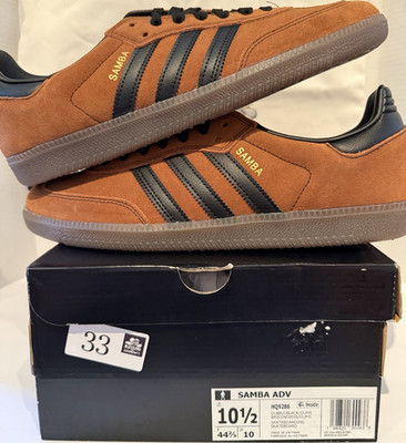 adidas Samba ADV Brown Black Lace Up Low Top Skateboarding Sneaker HQ9286