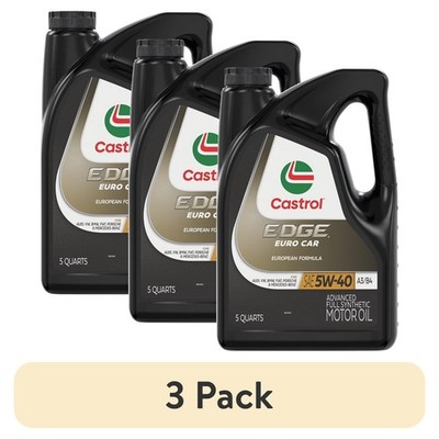 3 Pack, Castrol EDGE Euro 5W-40 A3/B4 Advanced Full Synthetic Motor Oil, 5 Quart