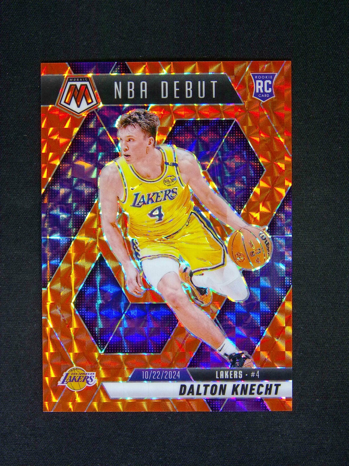 2024-25 Panini Mosaic Dalton Knecht #264 RC Rookie NBA Debut Orange /249