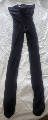 Wolford Neon 40 Tights Navy Blue Size XL Gently Used Glossy Sheer Luxury Hosiery