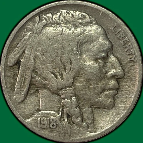 1918 Buffalo Nickel Choice Very Fine VF+ Coin #36976
