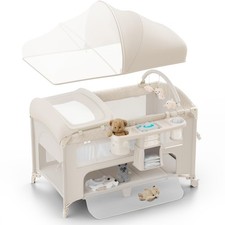 Obee Odee 4 in 1 Baby Bassinet, Pack and Play, Bedside Crib Sleeper, Diaper C...