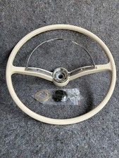 Ivory Vw Bug Steering Wheel Black Horn Cap Kit Fits Type 1 Bug Type 3 Ghia