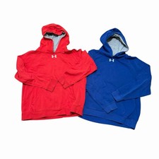 Boys Large Under Armour Hoodie Lot Of 2 Blue Red