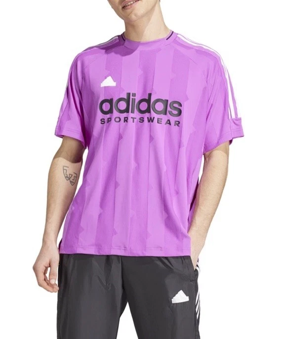 adidas House Of Tiro Jacquard Jersey Purple Burst Short Sleeve TShirt Men Sz Sm
