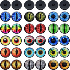 12 Pairs 6MM-30MM Sew on Eyes for Plush Animals Doll Figure Puppet, round Glass
