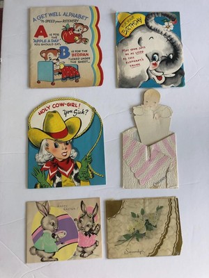 Lot of 1943-1953 of special Greeting CARDS Get Well Birthday some ''Buzza'' Lot 38