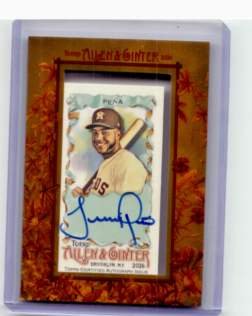 Mini Basballs 2026 Topps Allen & Ginter Jeremy Pena #MA-JPN Mini Baseball Auto Astros ...