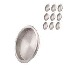 KOVOSCH 10 Pack Closet Door Finger Pull Satin Nickel- 10 Pack, Nickel