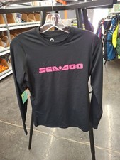 New OEM Sea-Doo Ladies Black Signature Long Sleeve Rashguard, Small - 4544650490